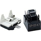 1Pcs QP-02-4.7 3Pin 4.7 Ohm Refrigerator Start Relay Coolers Compressor Starter with 1Pcs 1/2HP Refrigerator Overload Protector