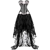 Sapubonva Corsets for women bustier Overbust and skirt tutu basques victorian Halloween