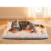Self Warming Cat Bed, 2.0 Upgraded Thermal Mat for Indoor Cats, 15 x 19 In | Non-Electric Self Heating Cat Pad, Removable Washable Cover, Heat-Reflective Foil, Non-Slip Base for Kittens and Senior Cats