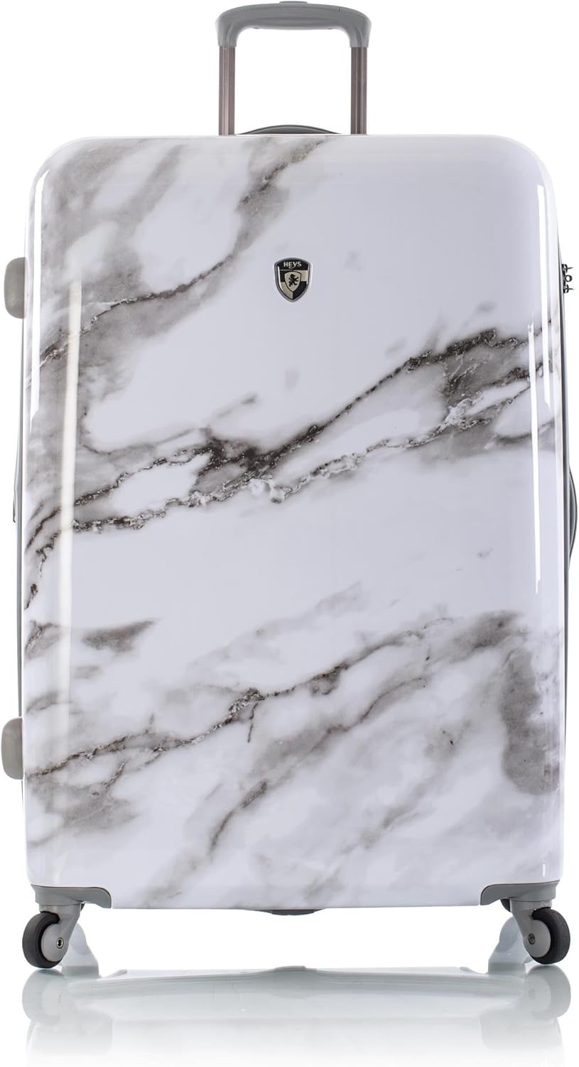Heys America Unisex Carrara Marble 30" Spinner (White) Luggage