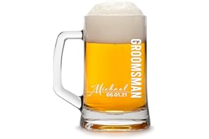 Groomsmen Gifts - Personalized Beer Mugs - Groomsmen Proposal Gift Idea - Customized Gift for Groom, Best Man, Groomsman - Cu