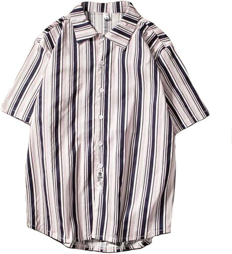 Amazon Piite シャツ メンズ 夏 半袖シャツ ストライプ おしゃれ 綿麻 ゆったり アロハシャツ開襟シャツ トップス 無地 レジャー ストレッチ カジュアル 薄手 通気 シャツ リーゾト Tシャツ カットソー 通販