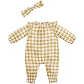 Mud Pie baby-girls Gingham Bodysuit and Headband Set