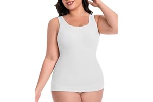 Werena Shapewear Tank Tops with Built-in Bra for Women Seamless Tummy Control Body Shaper Cami Slimming Compression Camisole