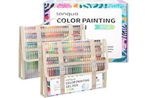 Joyask Gel Pens For Coloring, 168 Pack Colored Pens for Black Paper & White Paper, 0.6MM Fine Point Pens for Coloring, Writin