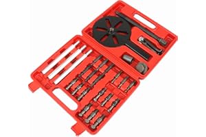 Yourelexit® 21-in-1 Blind Inner Hole Bearing Puller Set, 3-Jaw Curved Hooks Bearing Separator Kit, Red Steel Collet Multifunctional Bearing Removal Tools Inner Hole Extractor w/Portable Storage Case