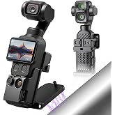 AMAZEAR Magnetic Mount Stand Compatible with DJI Osmo Pocket 4P/4/3/Xtra Muse, Pocket4 Accessories Adapter Clamp Magnet Suction Case Holder on Desktop/Vertical Surface, 180&deg; Adjustable Handle, Black
