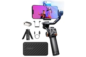 hohem iSteady M6 Kit Gimbal Stabilizer for Smartphone, 3-Axis Phone Gimbal with AI Tracking, Magnetic Fill Light, 18H Long Lasting Battery Stabilizer for iPhone & Android, Ideal for Video Recording