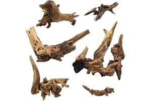 DOUBLEWOOD Driftwood for Aquarium Decor, Fish Tank Decor, 6 Pcs Reptile Branches, Drift Wood for Fishtank, Aquarium Hardscape, Crafts, Betta Fish Decor, Reptiles Driftwood Branch (Driftwood 2-8 Inch (Pack of 6))