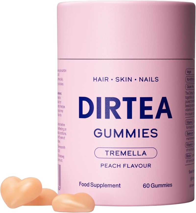 DIRTEA Tremella Mushroom Gummies with Biotin & Vitamin C 60 Count