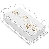 Acrylic Napkin Holder, Clear Guest Towel Holder Tray for Bathroom Kitchen - Disposable Paper Hand Towel Organizer for Hotel Restaurant Dining Table Party (9"x5.1"x2.4")