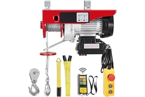 Uargd Electric Hoist, 440 lbs 120V Winch with 328 ft Wireless & 14 ft Wired Remote Control, 40 ft Single Cable Lifting Height