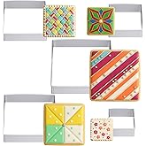 5 Pcs Square Cookie Cutter Set, Stainless Steel Geometric Cookie Cutters Fondant Squares Biscuit Molds Square Plaque Pastry Mold Bakeware Tools for Homemade Cookies, 5 Sizes (1.5, 2, 2.5, 3.5, 4 Inch)