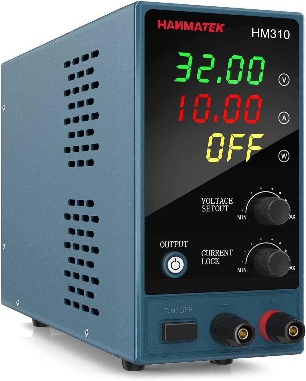 Adjustable DC Power Supply (0-30 V 0-10 A) HANMATEK HM310 Mini Variable Switching Digital Bench Power Supply with USB Charging Port
