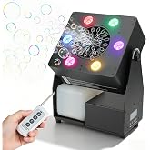 FODGDT Commercial Bubble Machine, 2 in 1 LED Bubble Machines | DMX 512 Control, Bubble Output Adjustable Angle, Manual Tilt Adjustment for Parties Outdoor Birthday Stage Wedding Events