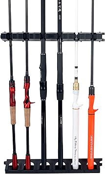 Amazon ロッドスタンド 6本の釣り竿用 壁掛け 釣り竿ラック ポール マウントラック インストールロッドホルダー Bqkozfin ロッドスタンド