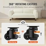 VEVOR Leveling Casters 4pk 2200lbs 2.5in Heavy Duty Swivel Workbench Machine view 4