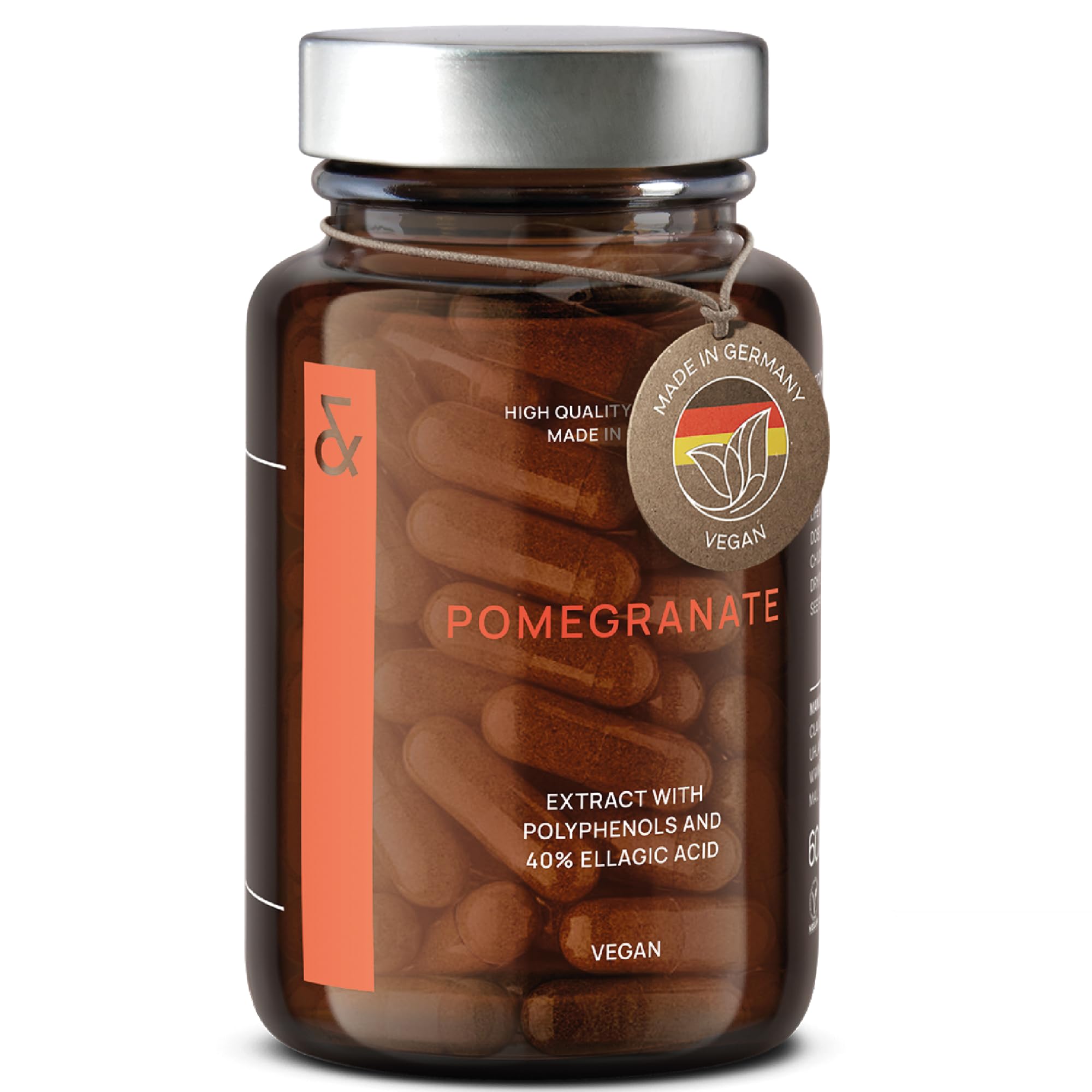 1000mg Pomegranate Extract per Daily Dose | Rich in Polyphenols & 40% Ellagic Acid | 60 Capsules Vegan | Made in Germany