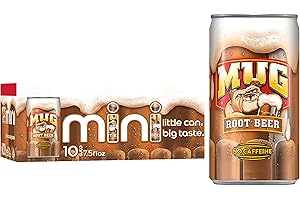 Mug Root Beer Soda, 7.5 Ounce Mini Cans, 10 Pack