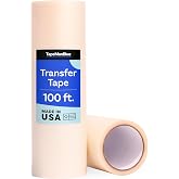 TapeManBlue Clear Transfer Tape for Vinyl - 12" x 100' Roll, Made in USA, Premium Vinyl Transfer Tape with Medium to High Tack Adhesive for Crafts, Decals &amp; Letters