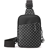 Long Keeper Mini Sling Bag - Women Men Vegan Leather Crossbody Phone Bag Waterproof Travel Running Chest Bag Casual Daypack