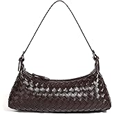 YLYYHH Shoulder Bags for Women, Woven Leather Crossbody Bag Small Hobo Cute Purse Tote Handbag Clutch, Coffee