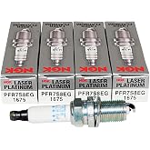 NGK 1675 Spark Plug PFR7S8EG Fine-Wire Laser Welded Dual Platinum Series Compatible with Audi, Volkswagen - 2.0L, Inline 4 Engines - (Set of 4 Spark Plugs)