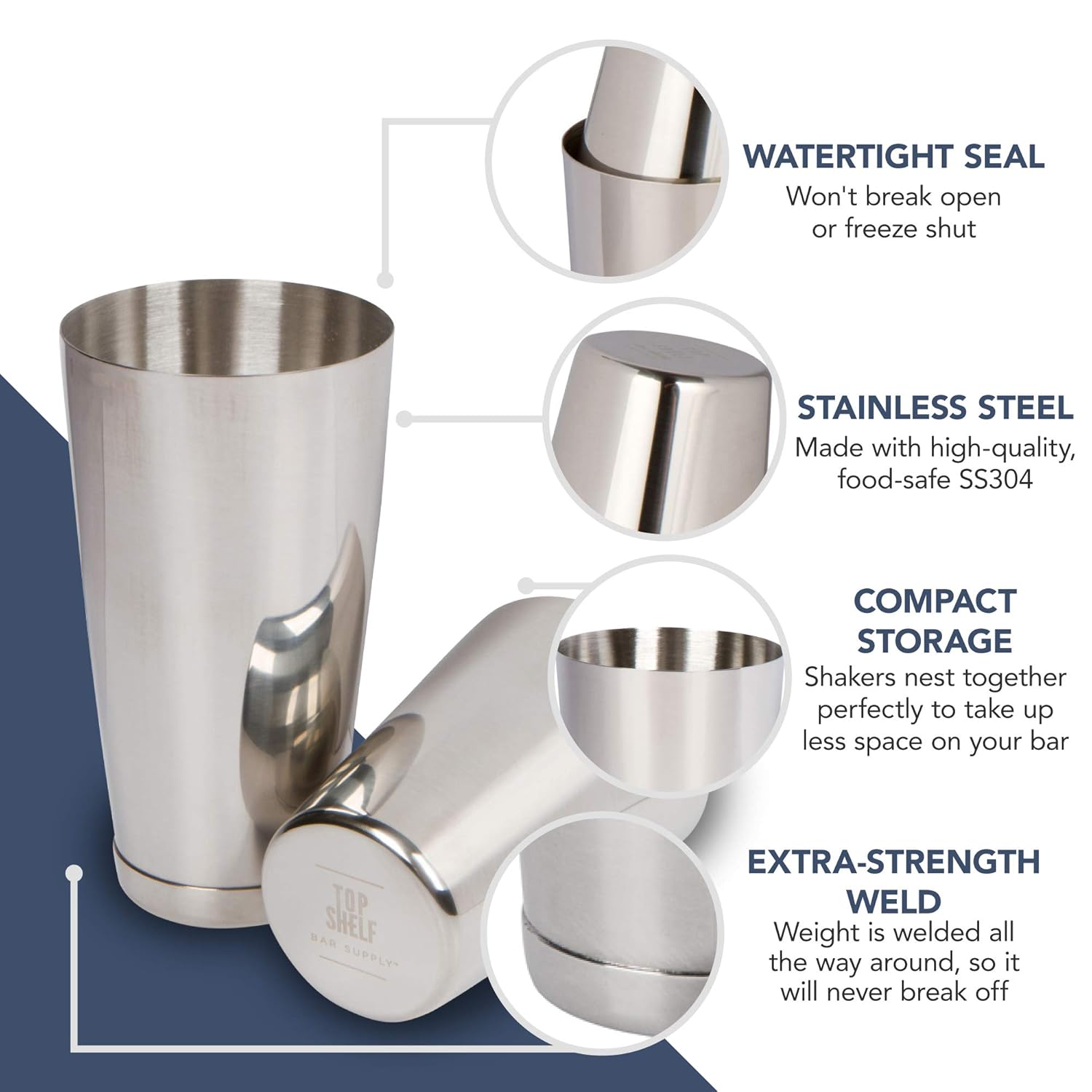 Premium Cocktail Shaker Set TwoPiece Pro Boston Shaker Set