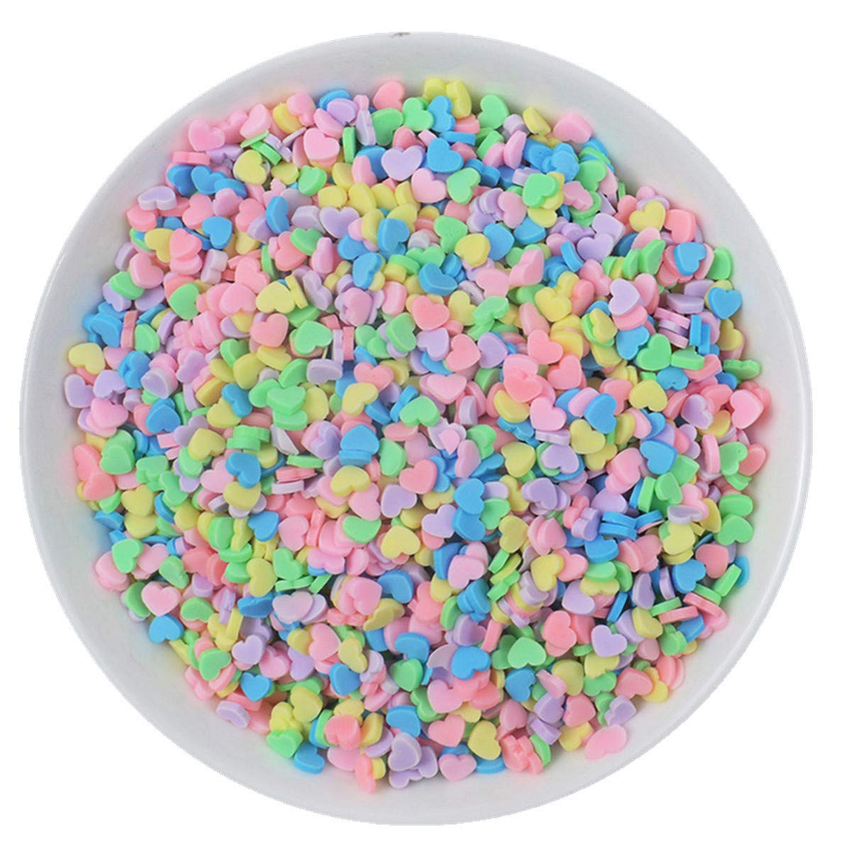 100g Resin Flatbacks Slime Accessories Clay Sprinkles Decoration for Slime Charms Filler DIY Slime Supplies Fake Candy Chocolate Cake Dessert Mud Particle Scrapbook Phone Case (heart10)