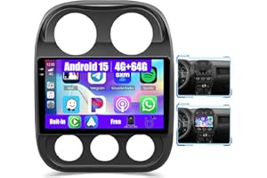 Inefala [4G+64G] Android 15 Car Stereo for Jeep Compass Patriot 2011-2017 with Wireless Carplay/Android Auto, 10 Inch HD Touc