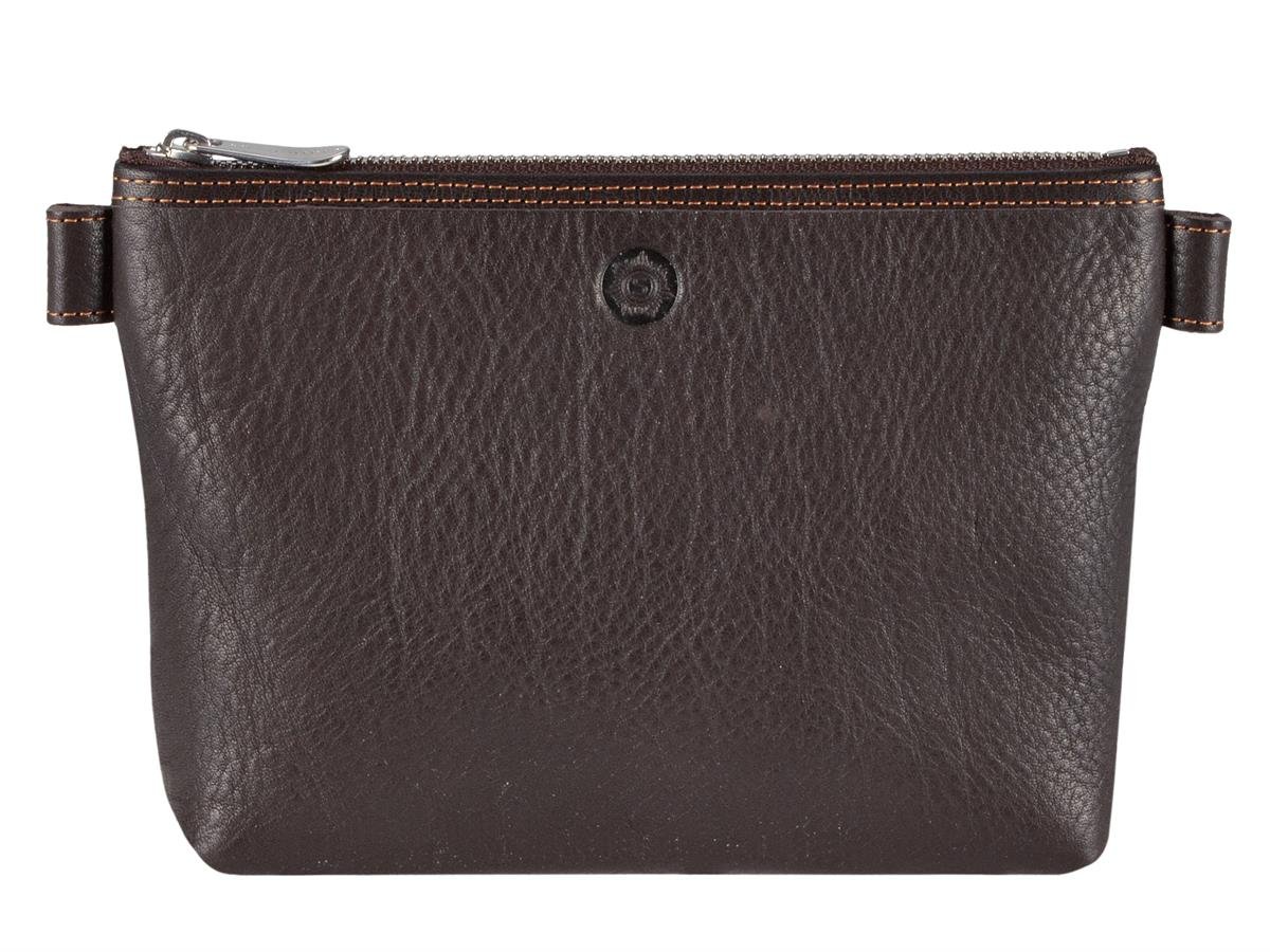 SONNENLEDER Silvretta High-Quality Cosmetic Bag Mocha Genuine Leather