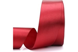 Nsilu 1-1/2 inch, Wine Red Ribbon for Gift Wrapping 50 Yards Perfect Wedding Party Wreath Sewing DIY Hair Accessories Decoration Floral Hair Balloons Other Projects