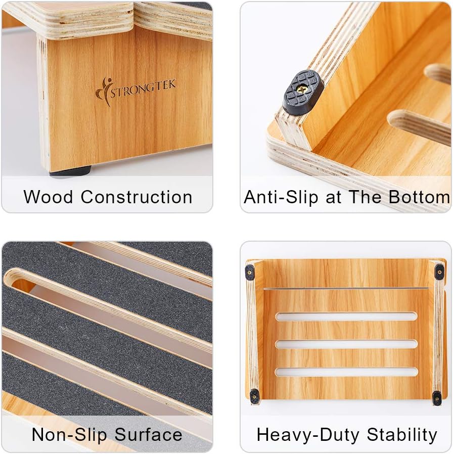 StrongTek Under Desk Foot Rest for Home and Office Chairs, Portable Ergonomic Posture Support for PC Gaming or Work Standing Desks, Slanted Non-Slip Step Stool, Wood: Furniture & Decor