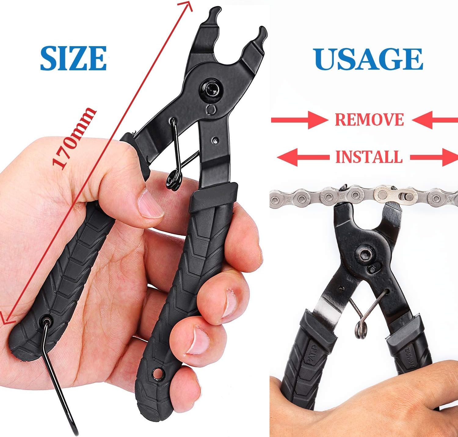 Ponwec Bike Chain Tools with Chain Hook Chain Cutter Bike Link Plier Chain Wear Indicator Tool + 3 Pairs Bicycle Missing Links, Road and Mountain Bike Chain Repair Tools for All Models of Bike Chains : Sports & Outdoors