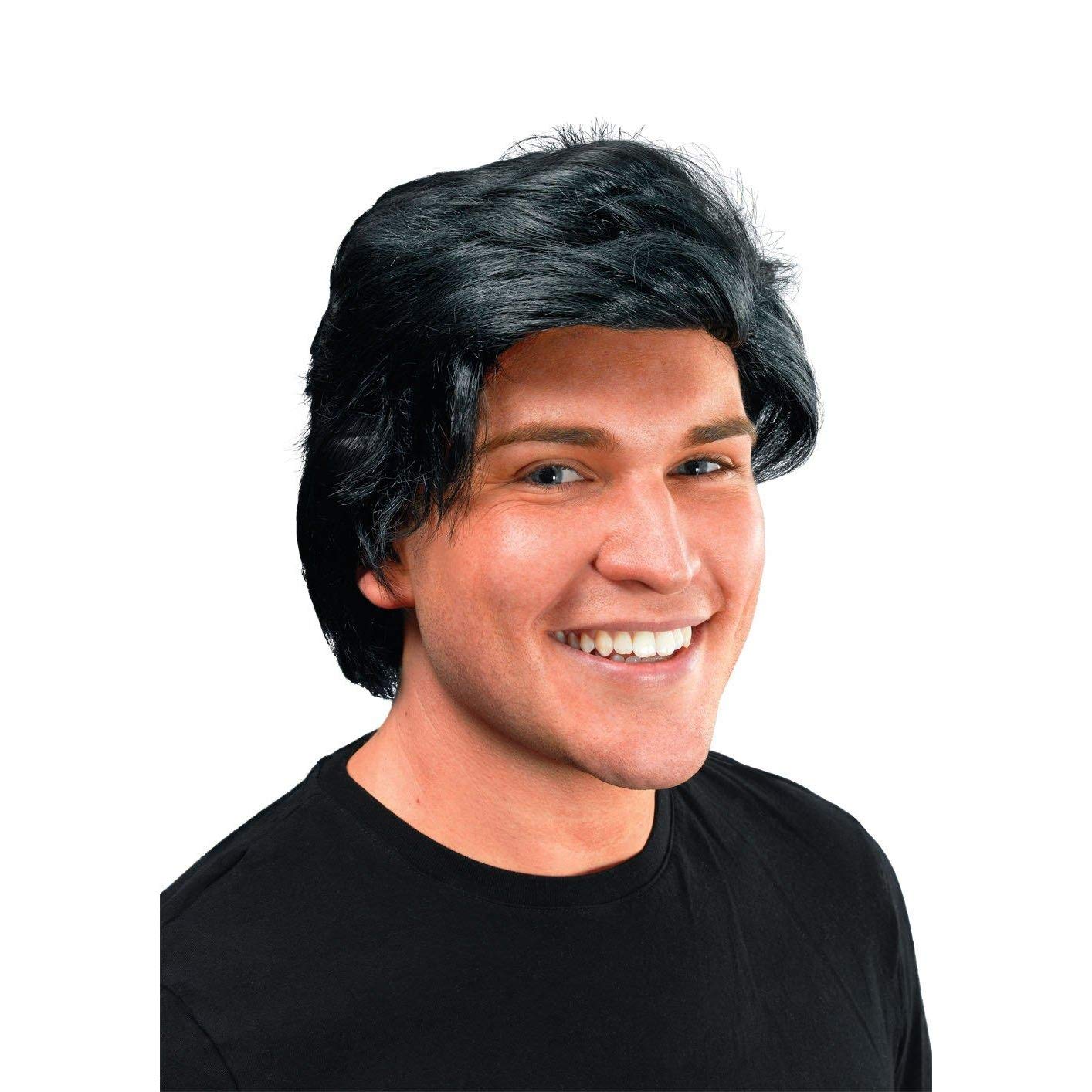 Mans Black Side Parting Wig (1 Pc.) - Realistic Design, Perfect Accessory for Makeovers, Cosplay, Music Festival, & More Halloween