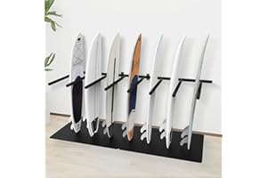 Neorexon Surfboard Rack Wall Mount 6 Arms/8 Arms, Surfboard Rack for Wall with Rubber Mat, Vertical Paddle Board Storage Holds 6 Boards/8 Boards Storage Mount System at Home and Garage