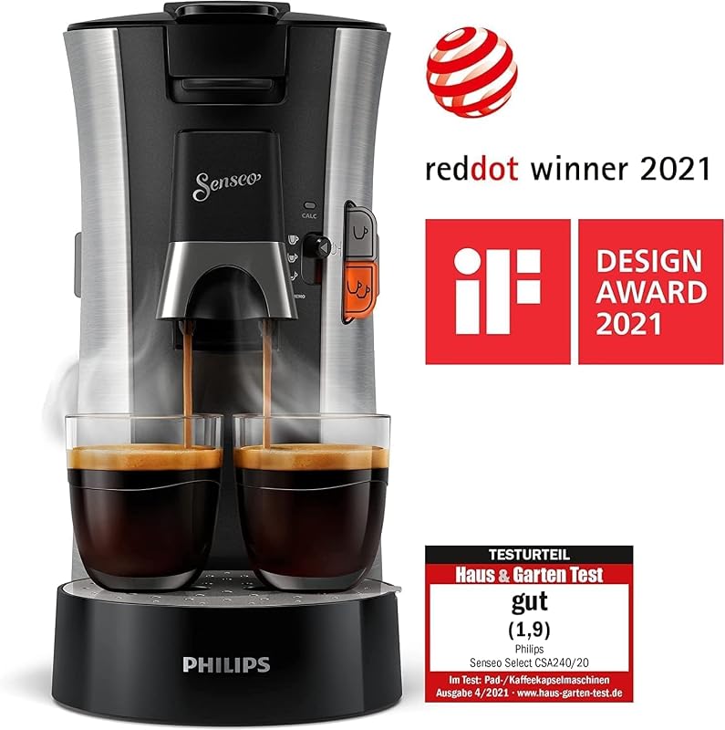 Senseo Select Kaffeepadmaschine, Silber, 3 Spezialitäten