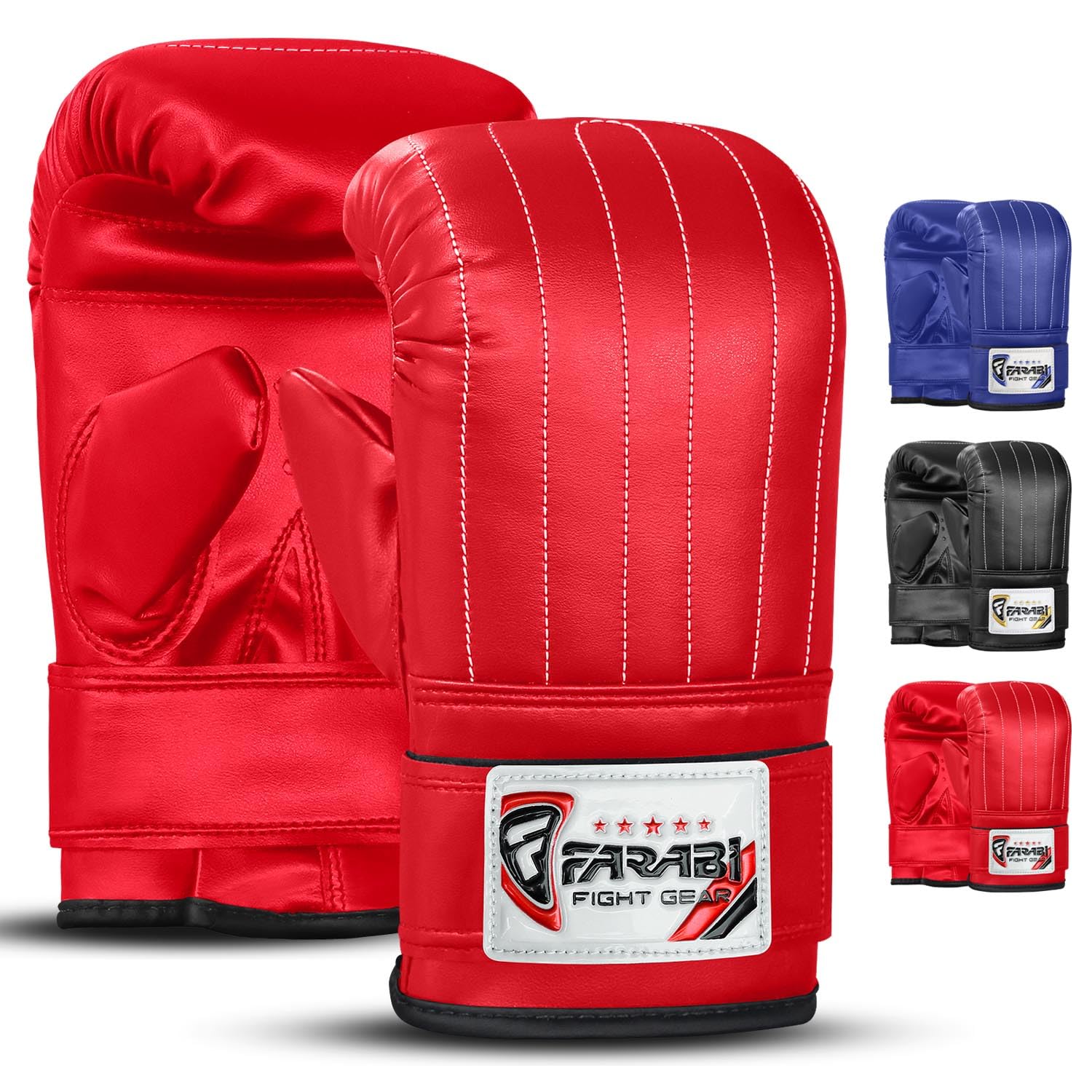 Farabi Sports Boxing punch bag mitt gloves punching boxing gloves mma training (Red, Small)