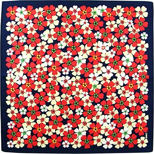 hurosiki or Lunch cross Insole Cherry/Navy/50 cm 100% Cotton