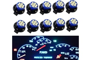 WINETIS T10 194 168 LED Dash Instrument Light Bulbs Ice Blue with Twist Lock Socket, Extremely Bright T10 Instrument Panel Gauge Cluster Dashboard Lights Bulbs 12V 8-SMD LED Chipset, 10Pcs/Set