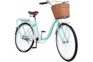 Beach Cruiser Bike for Women Man - 26 Inch Cruiser Bikes for 5" 4'-6" 2' Girls Boys, Commuters Bicycle with Large Capacity Ba
