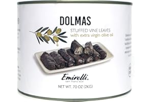 EMIRELLI SAN FRANCISCO Emirelli Dolmas Stuffed Grape Leaves with Rice, Mediterranean Herbs in Extra Virgin Olive Oil – Super Tasty Ready to Eat Vegan Rolls - Traditional Turkish Recipe – Dolmades Can