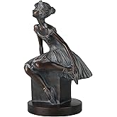 Grace4Joy Ballerina Figurines - Ballerina Statues Resin Bronze Finish Sculpture Vintage Home Decor, Hand Painted Ballet Girl Figure for Dancer