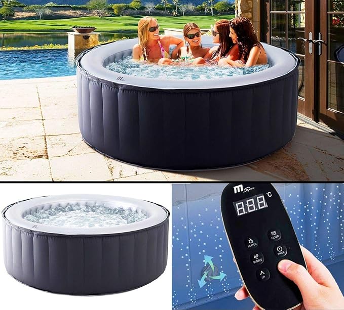 MSPA, Jacuzzi, Portable Hot Tub Spa, 4 Person, Silver Cloud, Charcoal