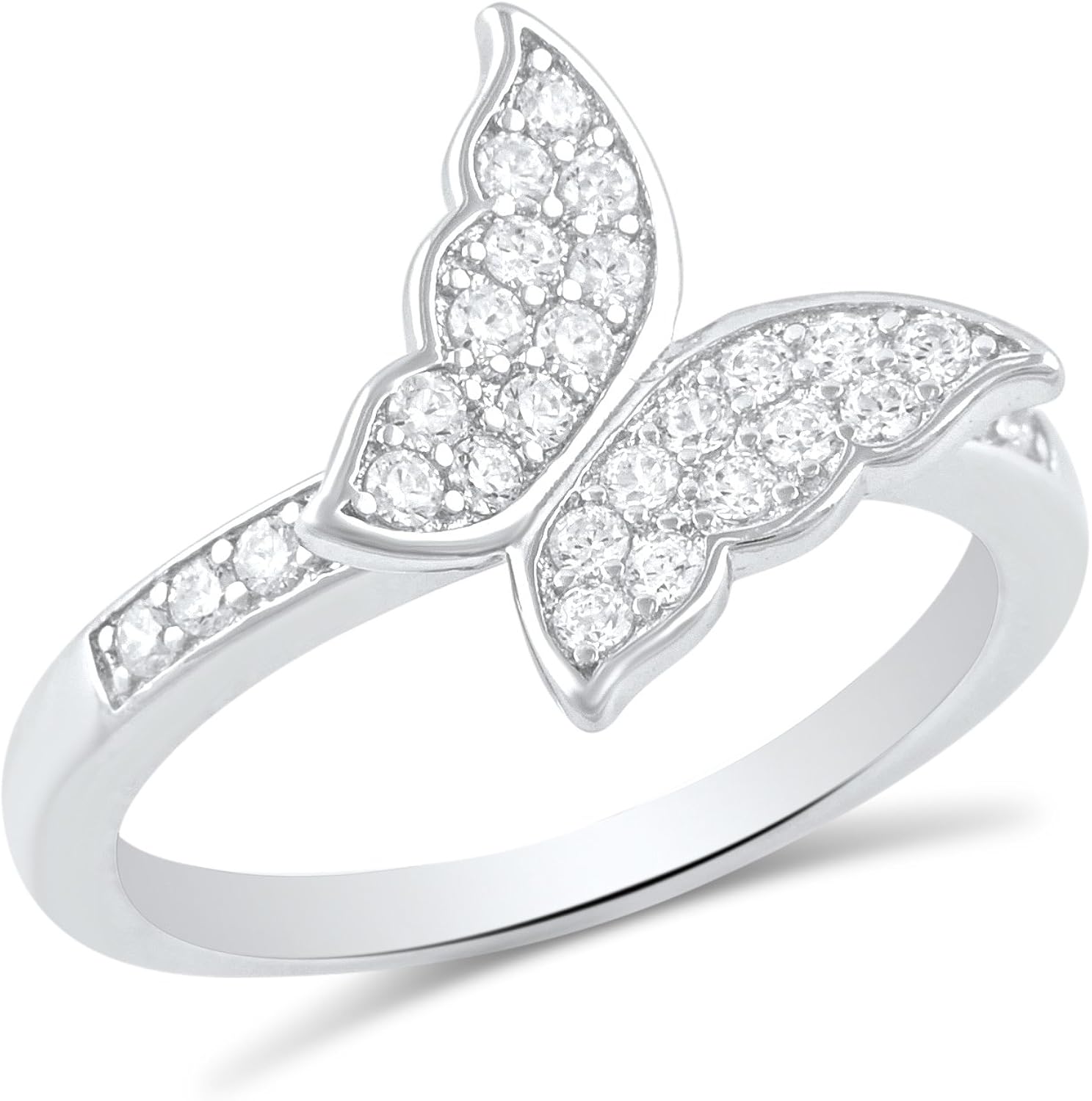 Sterling Silver Cz Butterfly Ring Size 4 9 Amazon Com