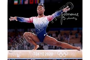SPORTSPHOTOSUSA Simone Biles Tokyo 2021 USA Olympic Gymnastics Balance Beam For Bronze Medal Signed Autographed 8X10 Photo Reprint
