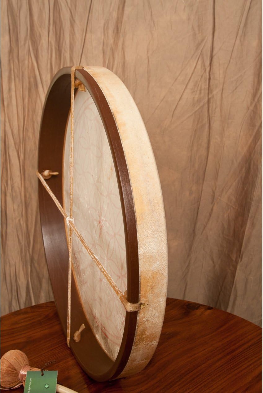 DOBANI PRETUNED GOATSKIN HEAD WOOD FRAME DRUM WITH BEATER 46 X 5 CM CIRCLE OF LIFE, #N/A - Image 5