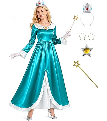 princess daisy dress Danvato Costume Adults Peach Costume Rosalina Party Gown Ball Dress Crown Earrings for Women XS : Clothing, Shoes & Jewelry NOVA OCTO | Black neckline_Boat Neck Princess Daisy Cosplay for Color:gold