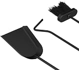 Relaxdays Black Steel Fire Irons 4-Piece Set Shovel Broom Poker Rack Modern view 7