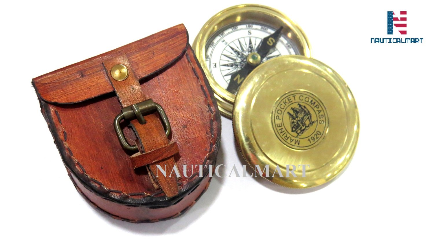 B07fyz3qt2 Nauticalmartロバートフロスト詩コンパスポケットコンパス レザーケース 健康サポート機器 出産祝い